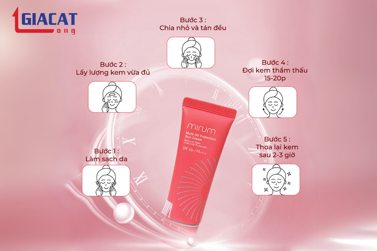 Các bước sử dụng kem chống nắng Mirum mang lại hiểu quả cao